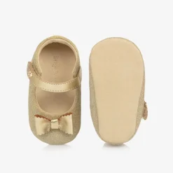Angels Face Baby Girls Gold Glitter Pre-Walker Shoes