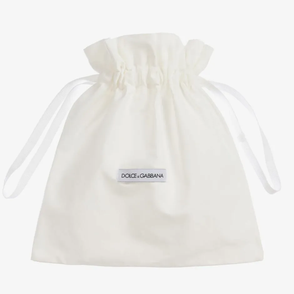 Dolce amp; Gabbana Baby Girls Gold Leather DG Ballerina Pumps Discount