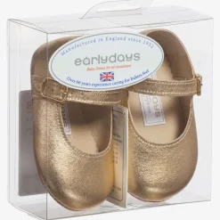 Early Days Baby Girls Gold Leather Pre-Walker Shoes Discount