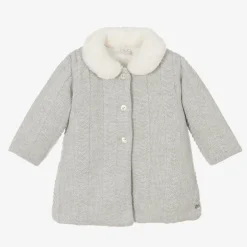 Paz Rodríguez Baby Girls Grey Knitted Coat