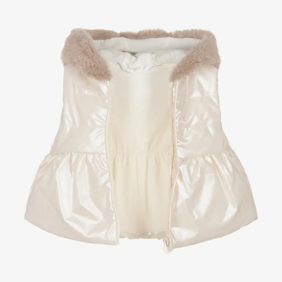 Mayoral Newborn Baby Girls Ivory & Brown Leggings Set Online