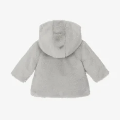 Patachou Baby Girls Ivory & Grey Reversible Coat Outlet