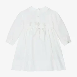 Sarah Louise Baby Girls Ivory Cotton Hand-Smocked Dress Outlet