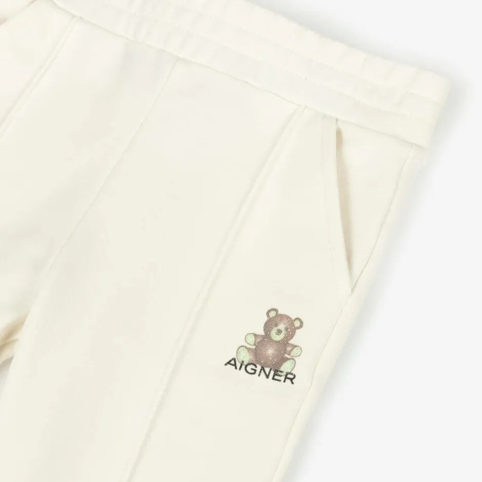 AIGNER Baby Girls Ivory Cotton Joggers Discount