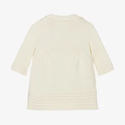 iDO Mini Baby Girls Ivory Cotton Knit Pram Coat Online