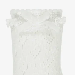 Mayoral Newborn Baby Girls Ivory Cotton Lace Frill Socks Outlet