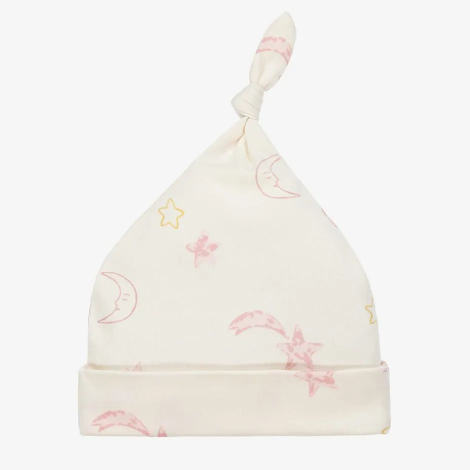 Kissy Love Baby Girls Ivory Cotton Starry Sky Hat Clearance