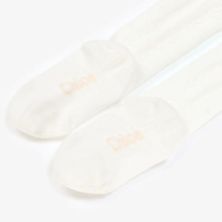 Chloé Baby Girls Ivory Cotton Tights Online