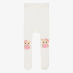 Monnalisa Baby Girls Ivory Cotton Teddy Tights Discount