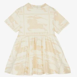 Burberry Baby Girls Ivory EKD Cotton Dress Online