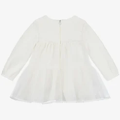 Mayoral Newborn Baby Girls Ivory Embroidered Tulle Dress
