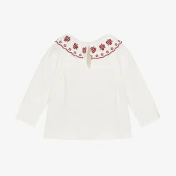 Dr. Kid Baby Girls Ivory Embroidered Top New