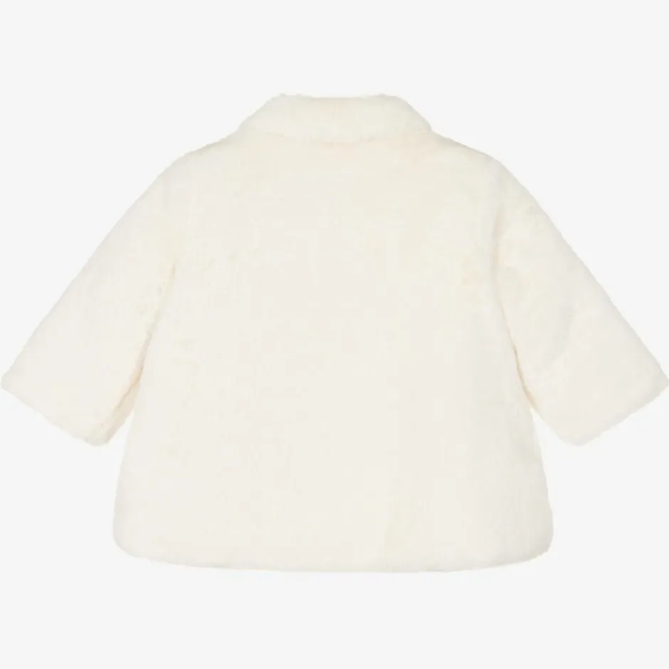 Mayoral Baby Girls Ivory Faux Fur Coat Online