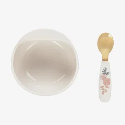Elodie Baby Girls Ivory Floral Feeding Bowl & Spoon Set Best