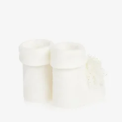 Mayoral Newborn Baby Girls Ivory Headband & Booties Set Sale