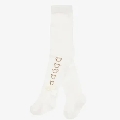 A Dee Baby Girls Ivory Knit Bear Tights Clearance