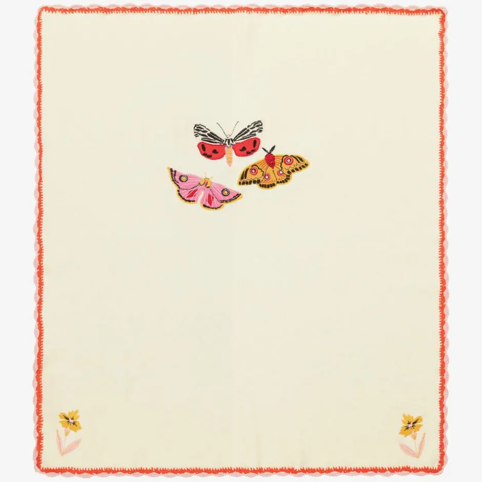 Powell Craft Baby Girls Ivory Knit Butterfly Shawl (73cm) Sale