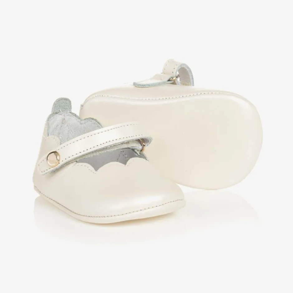 Beatrice amp; George Baby Girls Ivory Leather Pre-Walker Shoes Online