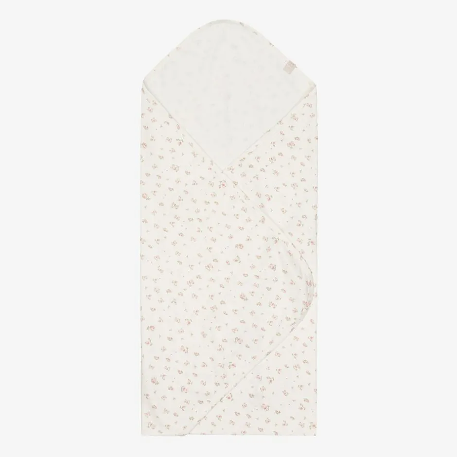 Jamiks Baby Girls Ivory Organic Cotton Swaddle (100cm) Clearance