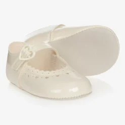 Early Days Baby Girls Ivory Patent Pre-Walker Shoes New
