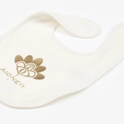 AIGNER Baby Girls Ivory Pima Cotton Bib Outlet