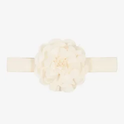 Lemon Loves Layette Baby Girls Ivory Pima Cotton Headband Eggnog Hot