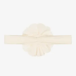 Lemon Loves Layette Baby Girls Ivory Pima Cotton Headband Eggnog Hot