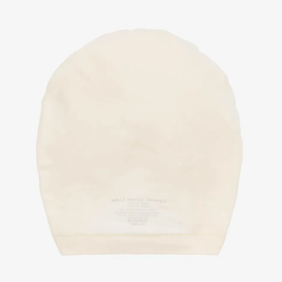 Lemon Loves Layette Baby Girls Ivory Pima Cotton Hat Eggnog