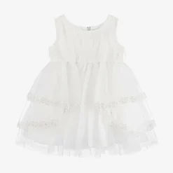 Sevva Baby Girls Ivory Pleated Tulle Dress