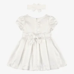 Beau KiD Baby Girls Ivory Satin Dress Set Discount