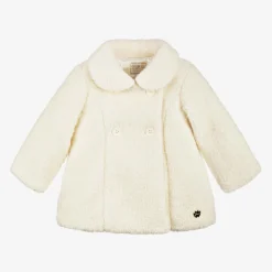 Guess Baby Girls Ivory Sherpa Fleece Coat Hot