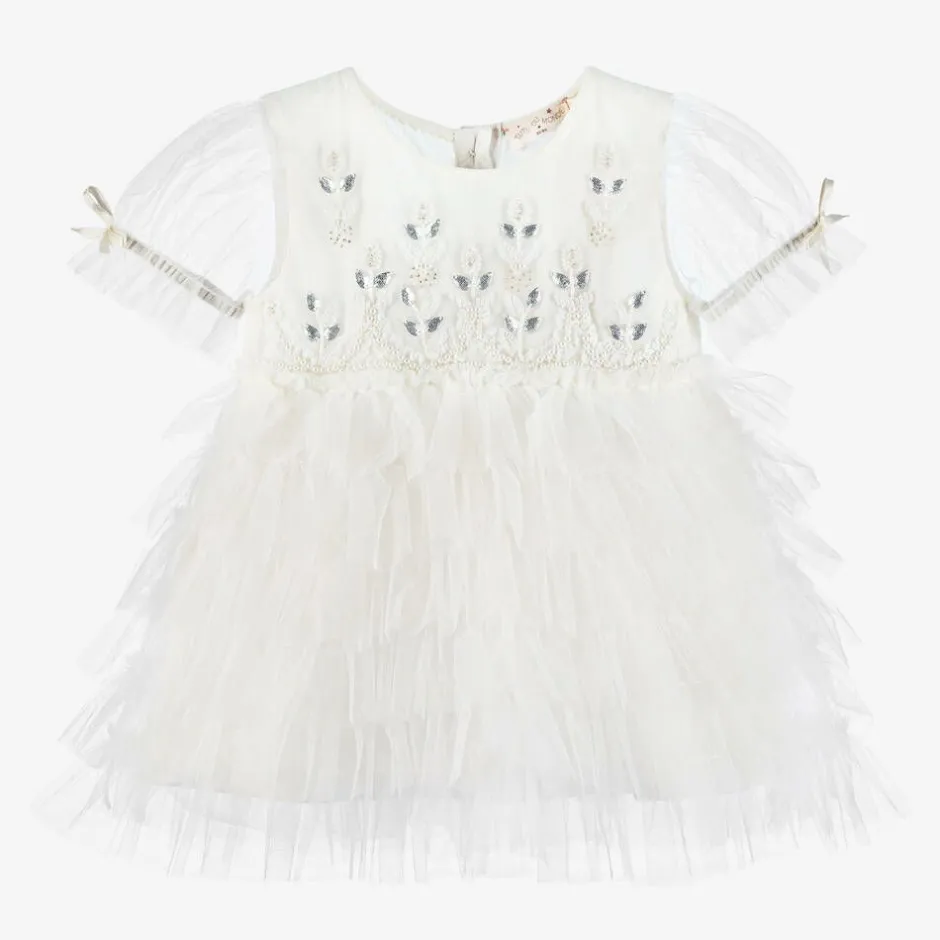 Tutu du Monde Baby Girls Ivory Tulle & Beads Dress Online