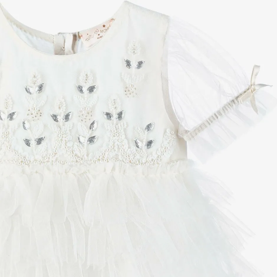 Tutu du Monde Baby Girls Ivory Tulle & Beads Dress Online