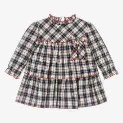 Miranda Baby Girls Navy Blue Check Dress