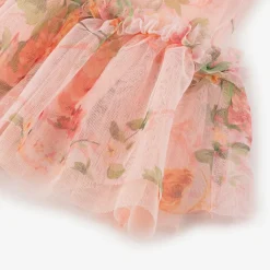 Angels Face Baby Girls Pale Pink Floral Dress Peach Hot