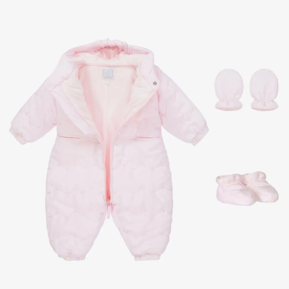 Emile et Rose Baby Girls Pale Pink Snowsuit Discount