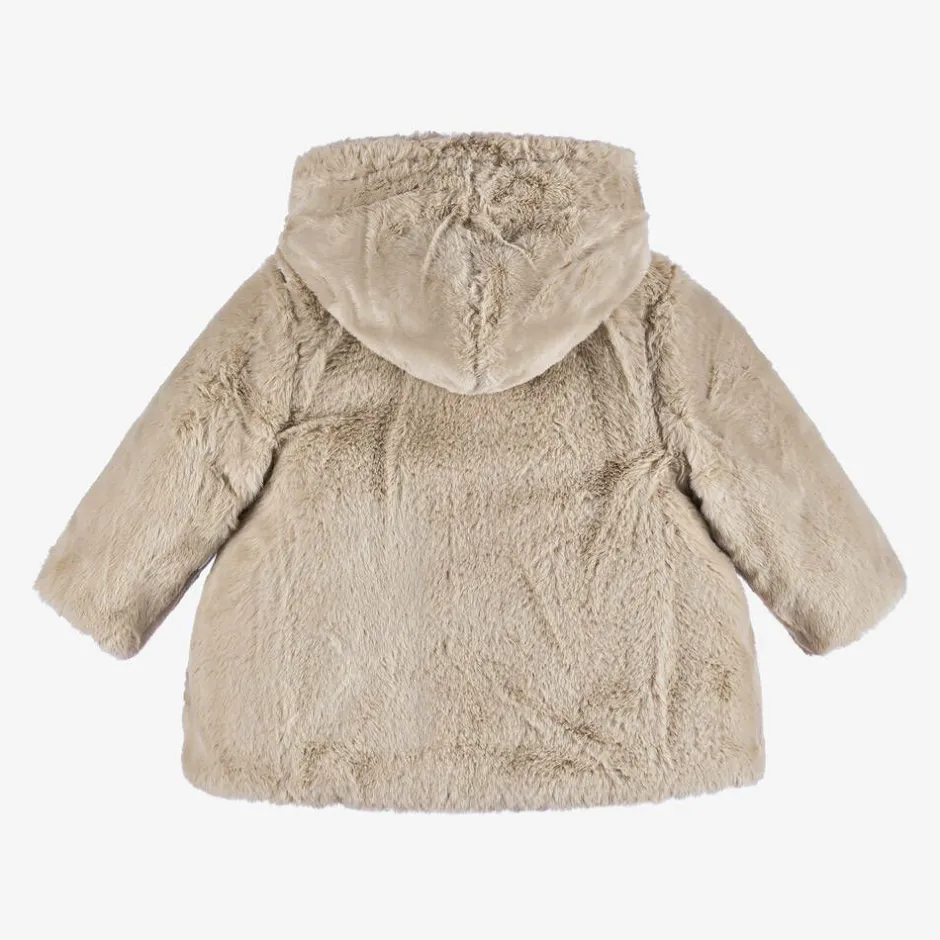 Mayoral Baby Girls Pink & Beige Reversible Coat Outlet