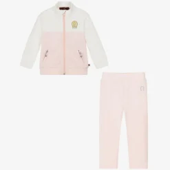 AIGNER Baby Girls Pink & Ivory Cotton Tracksuit Online