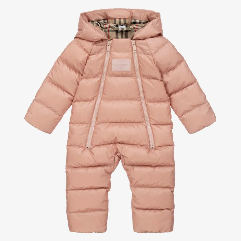Burberry Baby Girls Pink & Vintage Check Snowsuit Best