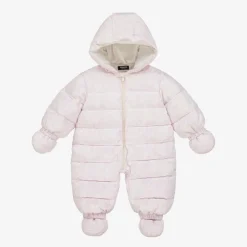 Versace Baby Girls Pink Barocco Down Snowsuit New