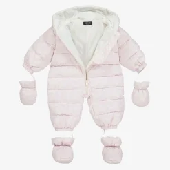 Versace Baby Girls Pink Barocco Down Snowsuit New