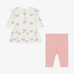 Kissy Love Baby Girls Pink Cotton Abloom Dress Set Discount