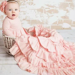 Lemon Loves Layette Baby Girls Pink Cotton Blanket (86cm) RoseShadow Clearance