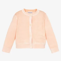 Burberry Baby Girls Pink Cotton Cardigan Discount