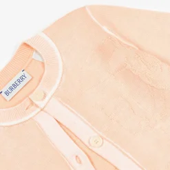 Burberry Baby Girls Pink Cotton Cardigan Discount