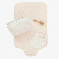 Chloé Baby Girls Pink Cotton Changing Mat Gift Set