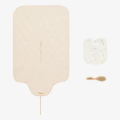 Chloé Baby Girls Pink Cotton Changing Mat Gift Set