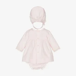 Miranda Baby Girls Pink Cotton Dress Set Online