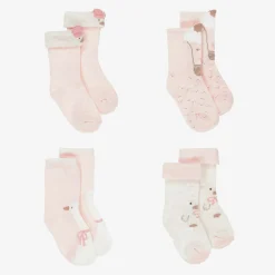 Mayoral Newborn Baby Girls Pink Cotton Duck Socks (6 Pack) Discount