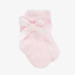 A Dee Baby Girls Pink Cotton Knit Socks Outlet